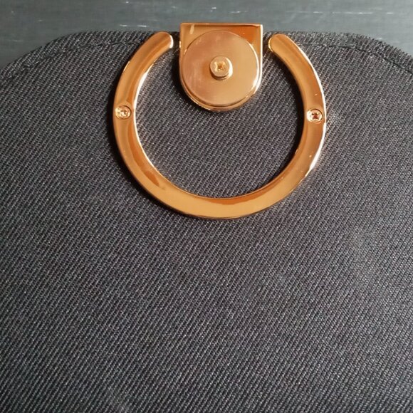 A NEW DAY Gold Details Faux Black Leather Magnetic Top Handle Crossbody Bag - Picture 14 of 16